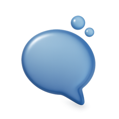 Stylized 3D Help Bubble Icon with Transparent Background