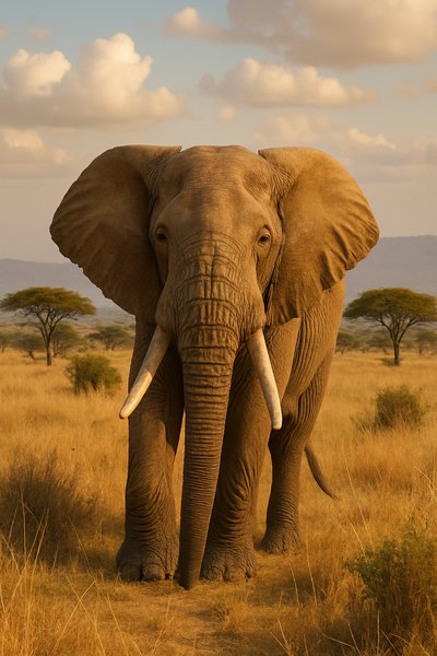 Majestic African Elephant in Natural Habitat