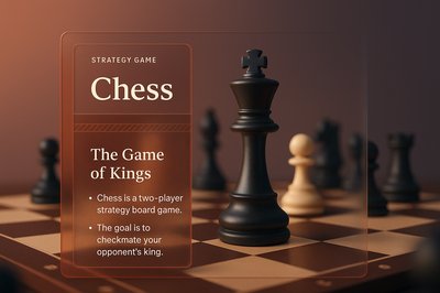 3D Chess Illustration with Informative Overlay