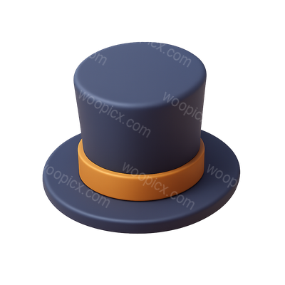 3D Icon of a Stylish Hatter Hat with Volumetric Feel