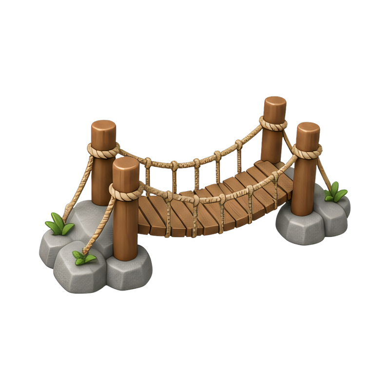suspension footbridge over river