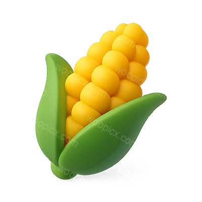 Stylized 3D Corn Character with Bright Colors