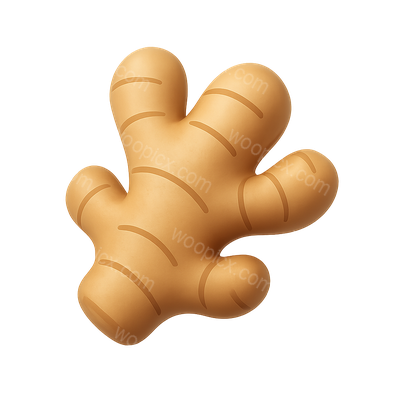 3D Ginger Root Icon for Culinary Use