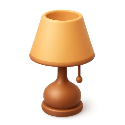 3D Icon of a Stylish Table Lamp with Shade