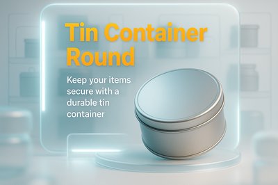 3D Product Display of Round Tin Container with Promotional Message