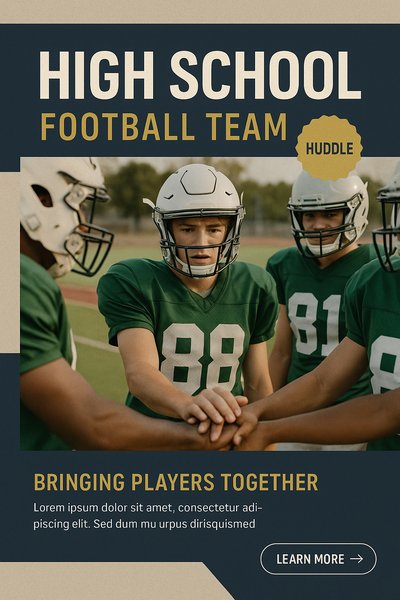 High School Football Team Huddle - Unity and Team Spirit