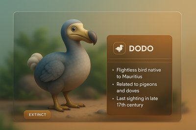 Dodo: A 3D Illustration of the Extinct Bird