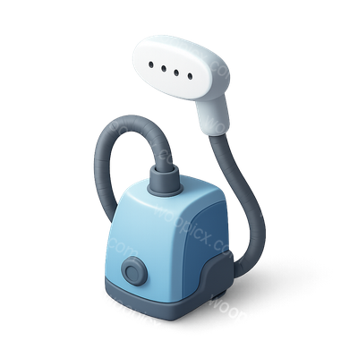Stylish 3D Icon of a Clothes Steamer in Isometric View