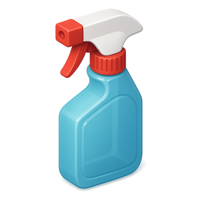 Stylish 3D Cleaning Spray Bottle Icon for Design Projects