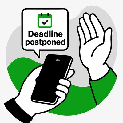 Illustration of Deadline Postponement Notification