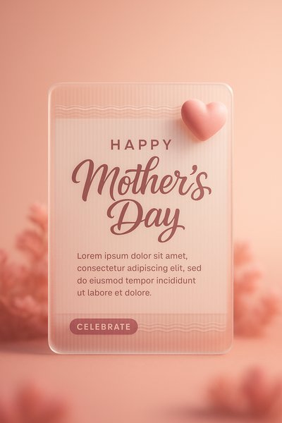 Happy Mother's Day Card with Elegant Calligraphy