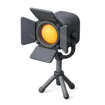 Stylish 3D Lighting Director Icon with Isometric Design