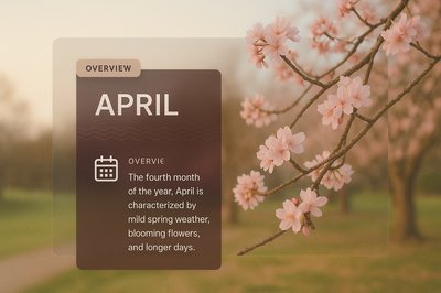 Spring-Themed Web Page Design Featuring April Overview
