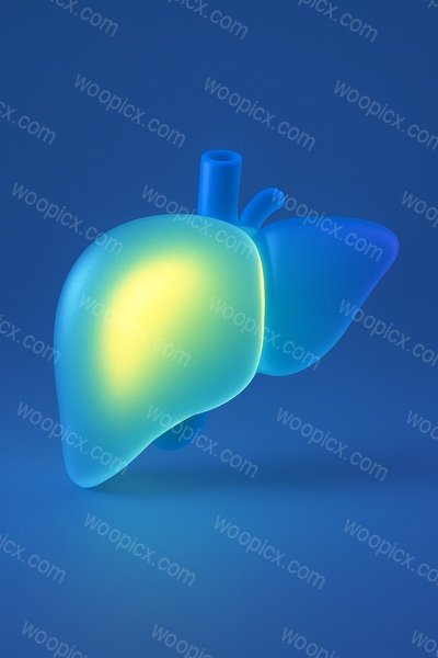 Realistic 3D Liver Icon in Soft Glow and Shadows
