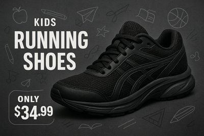 Dynamic School Advertisement for Kids' Running Shoes