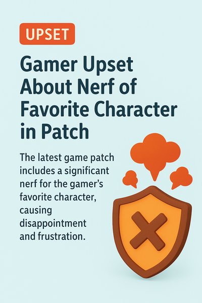Gaming News Graphic Highlighting Character Nerf