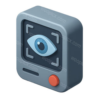 Stylized 3D Biometric Eye Scanner Icon