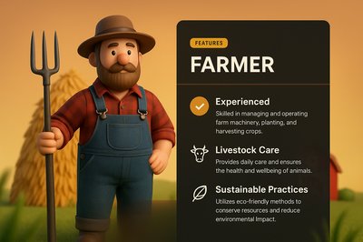 3D Farmer Design with Features Overview