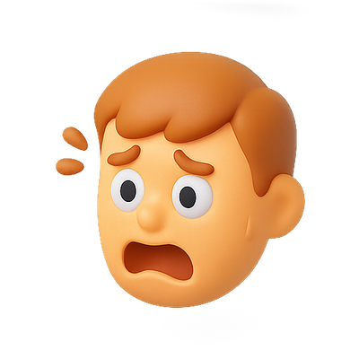 Worried Cartoon Character Emoji Face