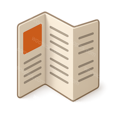 Stylish 3D Brochure Icon with Isometric Design