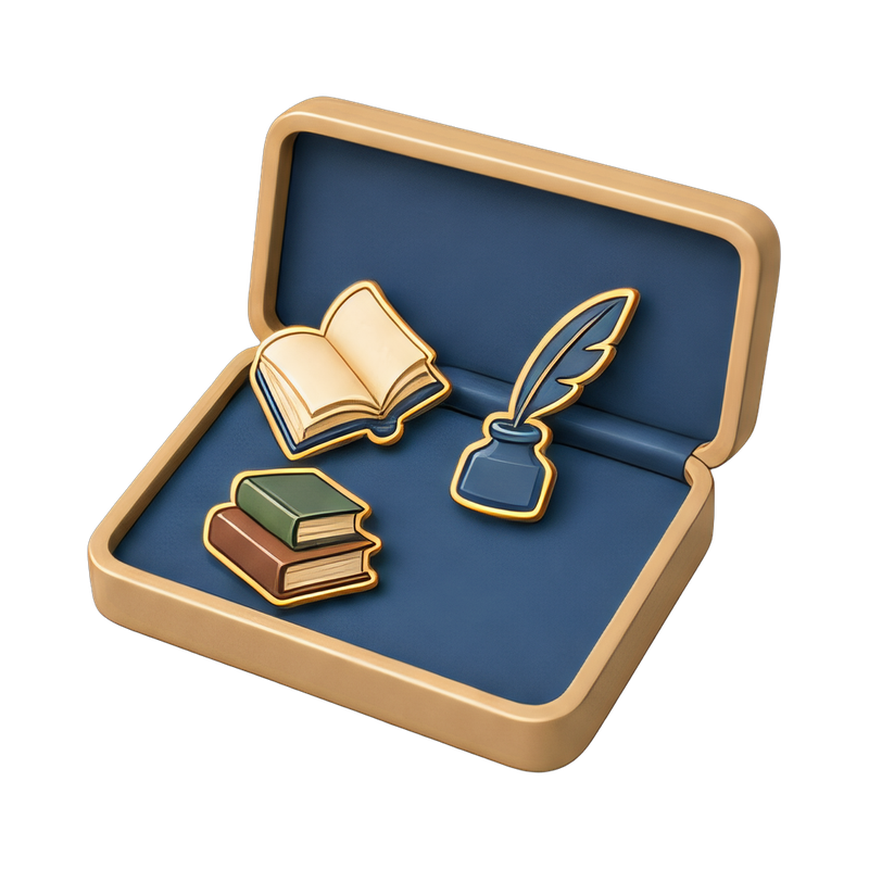 enamel pin set for book lovers