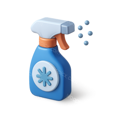 Stylish 3D Disinfectant Spray Icon for Cleanliness