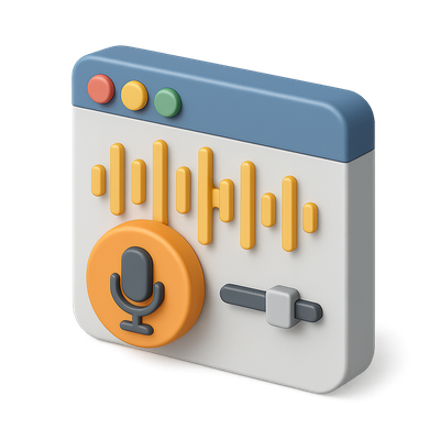 3D Audio Editor Icon in Isometric View