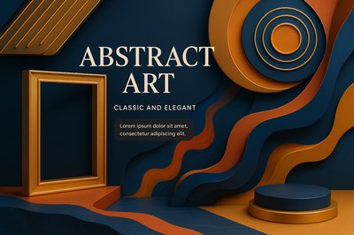 Elegant Abstract Art Composition with Bold Colors