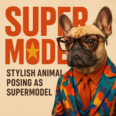 Stylish Dog Portrait in Supermodel Fashion