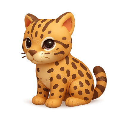 Cute Cartoon Leopard Character Illustration