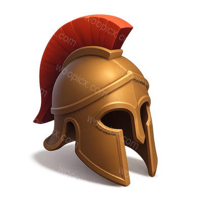 3D Conquest Helmet Icon with Volumetric Detail