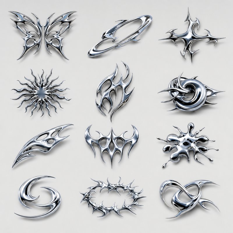 Liquid chrome tribal elements