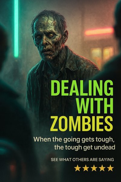 Realistic Neon Zombie-Themed Carousel Slide Design