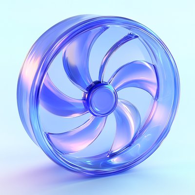 3D Render of a Transparent Fan with Stylish Design