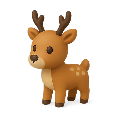 Cute Cartoon Style Deer Character Design