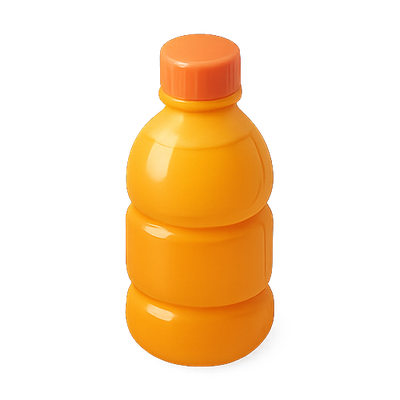 Bright Orange Beverage Bottle with Distinctive Design