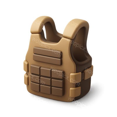 Stylized 3D Plate Carrier Icon in Isometric View