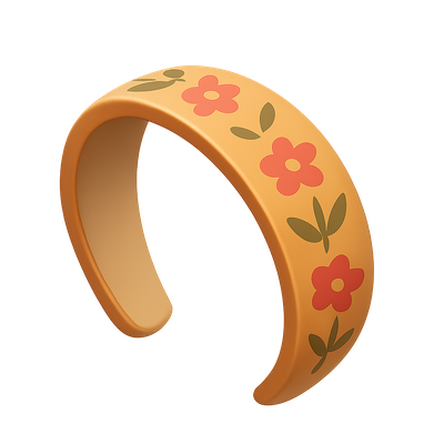 Colorful 3D Floral Headband Icon with Isometric Design