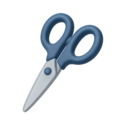 Realistic Image of Blue Scissors with Ergonomic Design