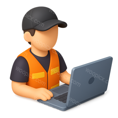 3D DIT Icon with Laptop in Isometric View