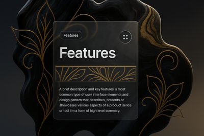 Elegant Black and Gold Floral Pattern with Features Block