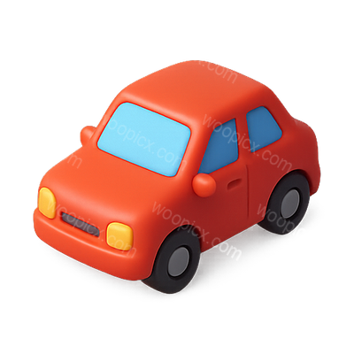 3D Rendered Cartoon Car Model in Bright Colors