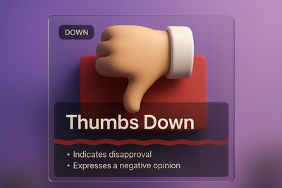 Stylish Thumbs Down Illustration with Glass Effect