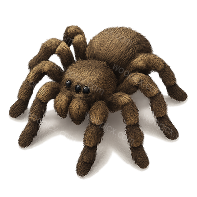 Realistic Illustration of a Brown Tarantula Spider