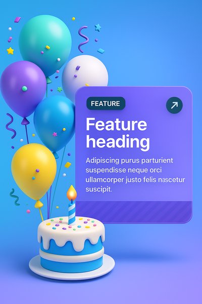 Colorful Birthday Party with Balloons and Cake