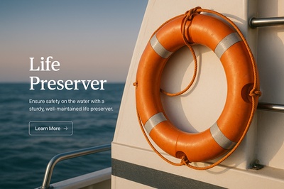 Stylish Life Preserver Web Page Design with Action Button