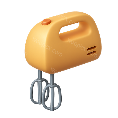 Stylish 3D Hand Mixer Icon with Beatters