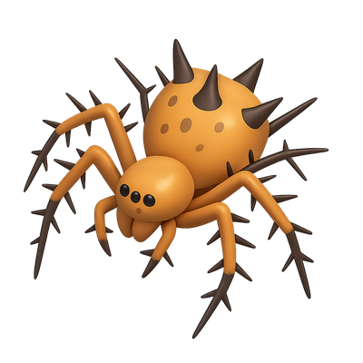 Cartoon Style Spider Illustration with Spikes