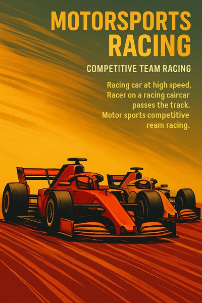 Dynamic Illustration of Competitive Motorsports Racing