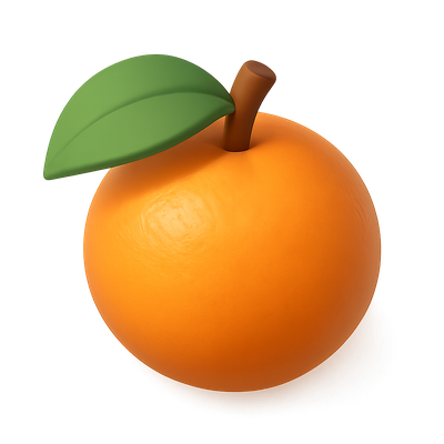 Vibrant 3D Orange Icon